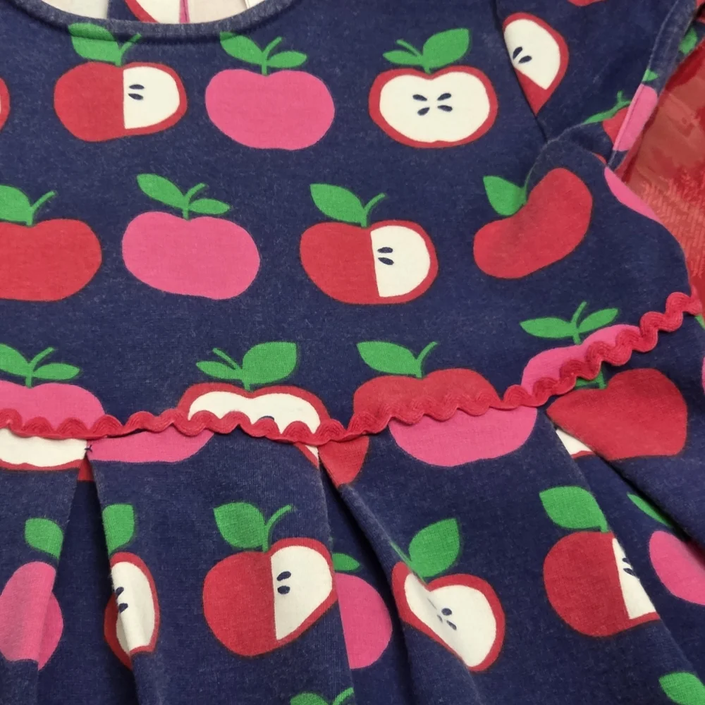 Gymboree Girls Apple Print Peplum Fall Back to School Dress Size 10